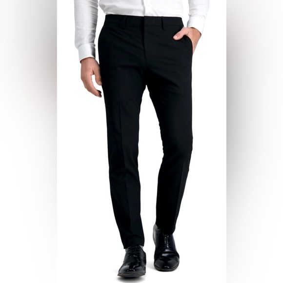 NWT Haggar Men's 4-Way Stretch Ultra Slim Flat Front Dress Pant Size 32x30 - Picture 1 of 8